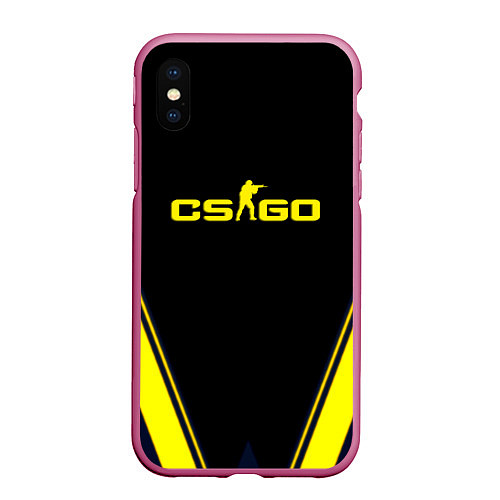 Чехол iPhone XS Max матовый Cs go sport geometry / 3D-Малиновый – фото 1