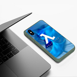 Чехол iPhone XS Max матовый Half life blue storm, цвет: 3D-темно-зеленый — фото 2