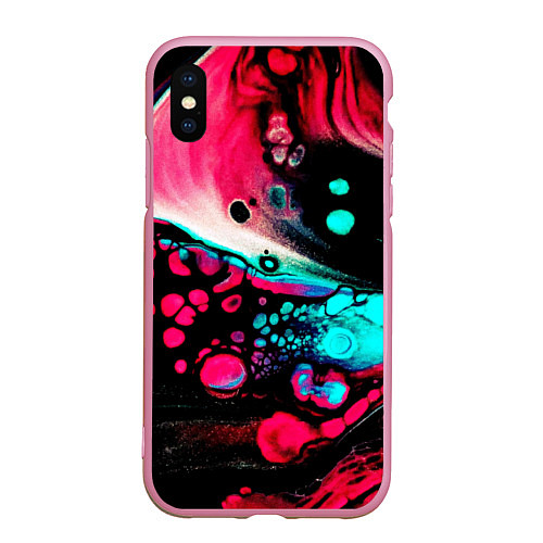 Чехол iPhone XS Max матовый Пигмент / 3D-Розовый – фото 1