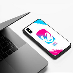 Чехол iPhone XS Max матовый David Bowie neon gradient style, цвет: 3D-черный — фото 2