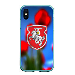 Чехол iPhone XS Max матовый Belarus summer, цвет: 3D-мятный