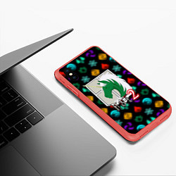 Чехол iPhone XS Max матовый Королевская полиция Атака титанов аниме, цвет: 3D-красный — фото 2