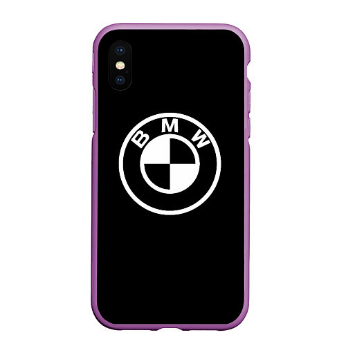 Чехол iPhone XS Max матовый Bmw sport white / 3D-Фиолетовый – фото 1