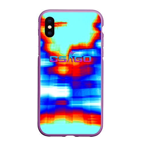 Чехол iPhone XS Max матовый Cs go gradient skin / 3D-Фиолетовый – фото 1