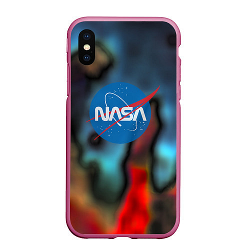 Чехол iPhone XS Max матовый Nasa space star collection / 3D-Малиновый – фото 1