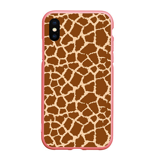 Чехол iPhone XS Max матовый Кожа жирафа - giraffe / 3D-Баблгам – фото 1