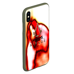 Чехол iPhone XS Max матовый Assassins Creed mirage exclusive, цвет: 3D-темно-зеленый — фото 2