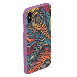 Чехол iPhone XS Max матовый Осенний узор, цвет: 3D-фиолетовый — фото 2