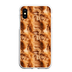 Чехол iPhone XS Max матовый Меховой паттерн