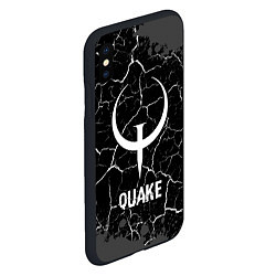 Чехол iPhone XS Max матовый Quake glitch на темном фоне, цвет: 3D-черный — фото 2