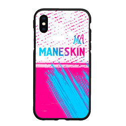 Чехол iPhone XS Max матовый Maneskin neon gradient style: символ сверху