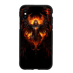 Чехол iPhone XS Max матовый Дерзкий Феникс, цвет: 3D-черный