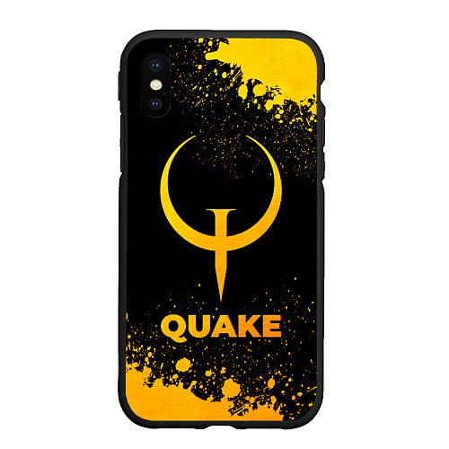 Чехол iPhone XS Max матовый Quake - gold gradient / 3D-Черный – фото 1
