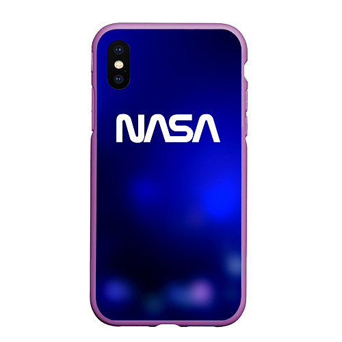 Чехол iPhone XS Max матовый Nasa звёздное небо / 3D-Фиолетовый – фото 1