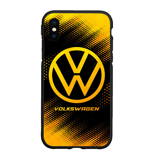 Чехол iPhone XS Max матовый Volkswagen - gold gradient / 3D-Черный – фото 1