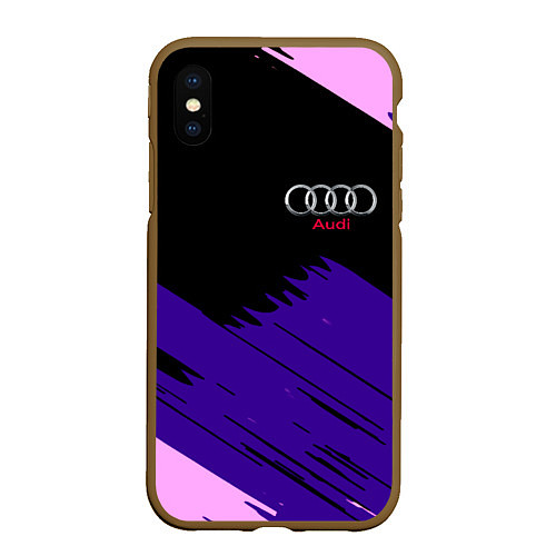 Чехол iPhone XS Max матовый Audi stripes / 3D-Коричневый – фото 1