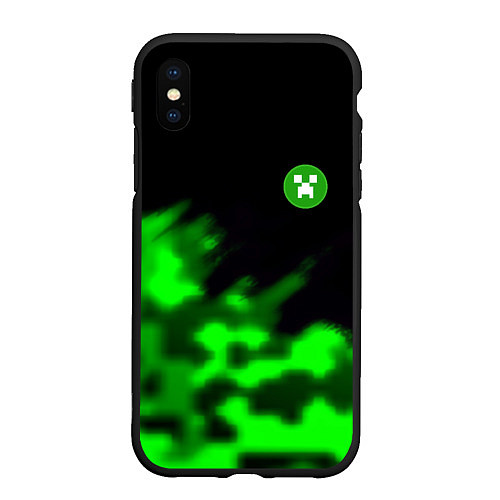 Чехол iPhone XS Max матовый Creeper steel / 3D-Черный – фото 1