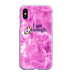 Чехол iPhone XS Max матовый I am kenough - розовый тай-дай