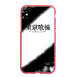 Чехол iPhone XS Max матовый Tokyo Ghoul аниме логотипы, цвет: 3D-красный