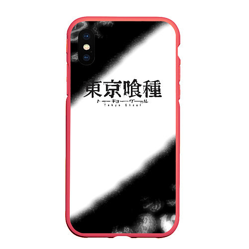 Чехол iPhone XS Max матовый Tokyo Ghoul аниме логотипы / 3D-Красный – фото 1