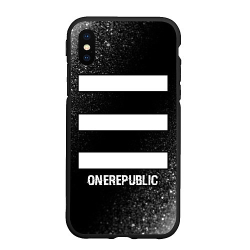 Чехол iPhone XS Max матовый OneRepublic glitch на темном фоне / 3D-Черный – фото 1
