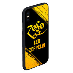 Чехол iPhone XS Max матовый Led Zeppelin - gold gradient, цвет: 3D-черный — фото 2