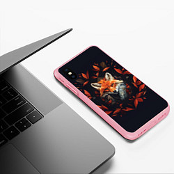 Чехол iPhone XS Max матовый Арт осенняя лиса, цвет: 3D-баблгам — фото 2