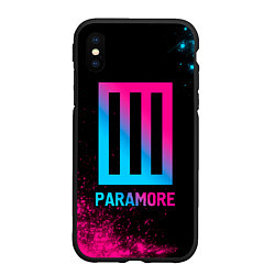 Чехол iPhone XS Max матовый Paramore - neon gradient