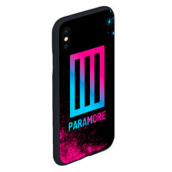 Чехол iPhone XS Max матовый Paramore - neon gradient, цвет: 3D-черный — фото 2