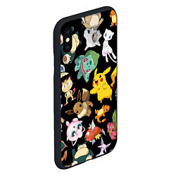 Чехол iPhone XS Max матовый Пикачу и другие покемоны, цвет: 3D-черный — фото 2
