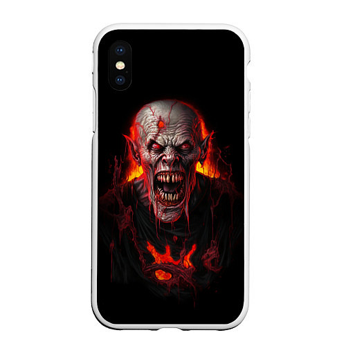 Чехол iPhone XS Max матовый Старый вампир / 3D-Белый – фото 1