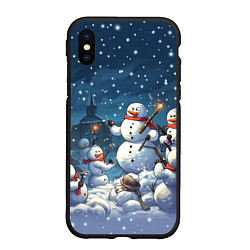 Чехол iPhone XS Max матовый Снежный бой, цвет: 3D-черный