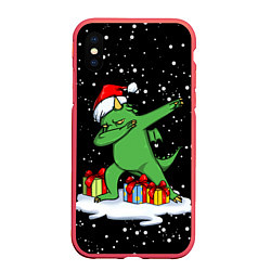 Чехол iPhone XS Max матовый Dragon dab, цвет: 3D-красный