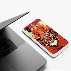 Чехол iPhone XS Max матовый Баронг индонезийские узоры, цвет: 3D-белый — фото 2