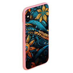 Чехол iPhone XS Max матовый Узор с растительными элементами, цвет: 3D-баблгам — фото 2