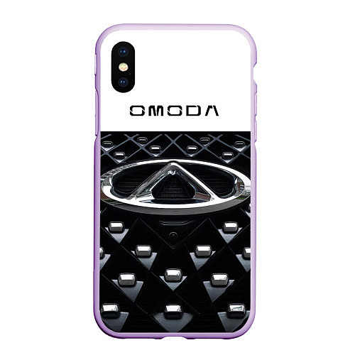 Чехол iPhone XS Max матовый Omoda омода / 3D-Сиреневый – фото 1