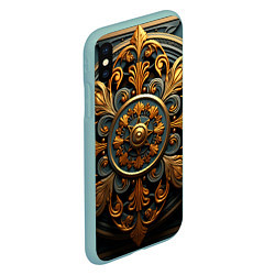 Чехол iPhone XS Max матовый Круглый орнамент в викингском стиле, цвет: 3D-мятный — фото 2