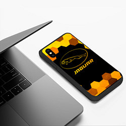Чехол iPhone XS Max матовый Jaguar - gold gradient, цвет: 3D-черный — фото 2