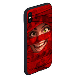 Чехол iPhone XS Max матовый Бандаж мумии красный, цвет: 3D-черный — фото 2