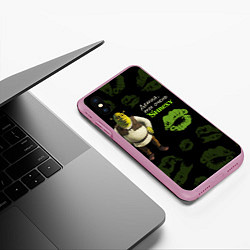 Чехол iPhone XS Max матовый Shrexy Shrek, цвет: 3D-розовый — фото 2