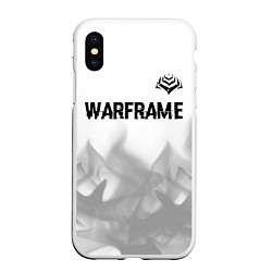 Чехол iPhone XS Max матовый Warframe glitch на светлом фоне посередине, цвет: 3D-белый