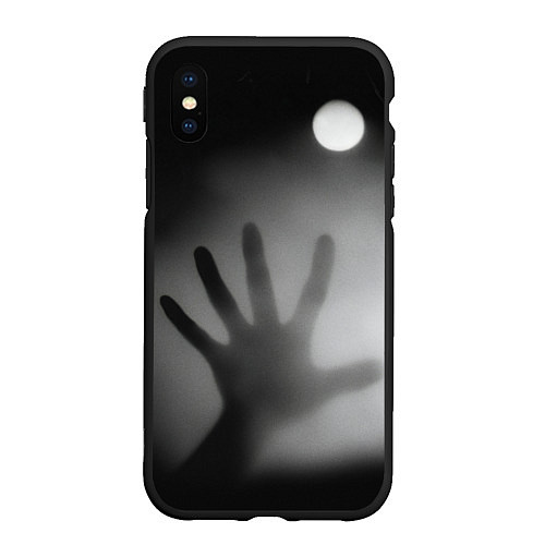 Чехол iPhone XS Max матовый Рука в ночном тумане / 3D-Черный – фото 1