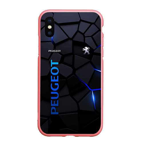 Чехол iPhone XS Max матовый Peugeot - плиты с эффектом свечения / 3D-Баблгам – фото 1