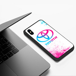 Чехол iPhone XS Max матовый Toyota neon gradient style, цвет: 3D-черный — фото 2