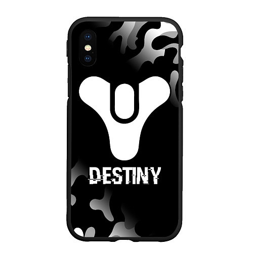 Чехол iPhone XS Max матовый Destiny glitch на темном фоне / 3D-Черный – фото 1