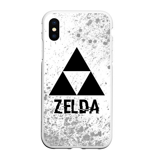 Чехол iPhone XS Max матовый Zelda glitch на светлом фоне / 3D-Белый – фото 1