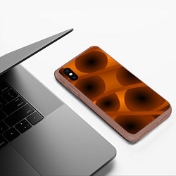 Чехол iPhone XS Max матовый Шоколадные овалы, цвет: 3D-коричневый — фото 2