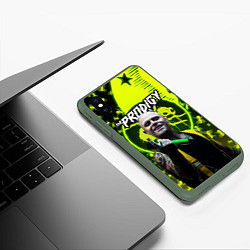 Чехол iPhone XS Max матовый The Prodigy Keith Flint, цвет: 3D-темно-зеленый — фото 2