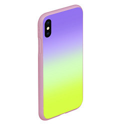 Чехол iPhone XS Max матовый Фиолетовый мятный и желто-зеленый градиент, цвет: 3D-розовый — фото 2