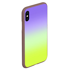 Чехол iPhone XS Max матовый Фиолетовый мятный и желто-зеленый градиент, цвет: 3D-коричневый — фото 2